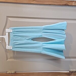 Honey Bean 3T Girls Turquoise Velvet Flare Pants